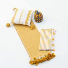 Load image into Gallery viewer, Cotton Mustard Yellow Throw/Blanket