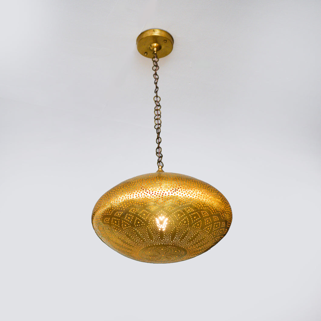 Moroccan Brass Ceiling Lamp - Ellipsoid Shape