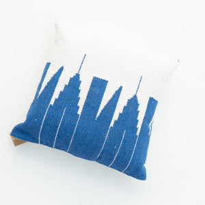 Dubai Skyline Cotton Cushion Cover Blue Majorelle