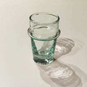 Blown Recycled Espresso Glass - Transparent Beldi Style (Set of 6 Pieces)
