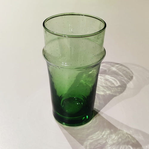 Blown Recycled Tea Glass - Emerald Green Style (Set of 6 Pieces)