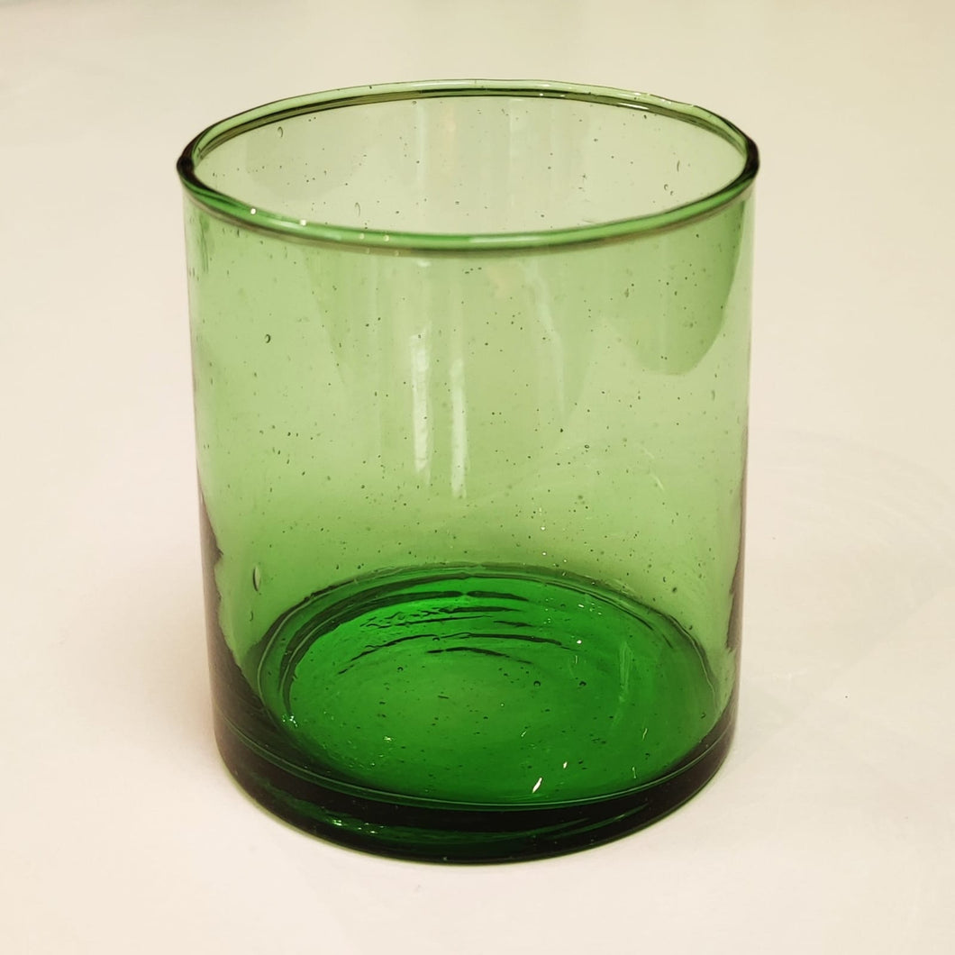 Blown Recycled Juice Glass - Emerald Green (Set of 4 Pieces)