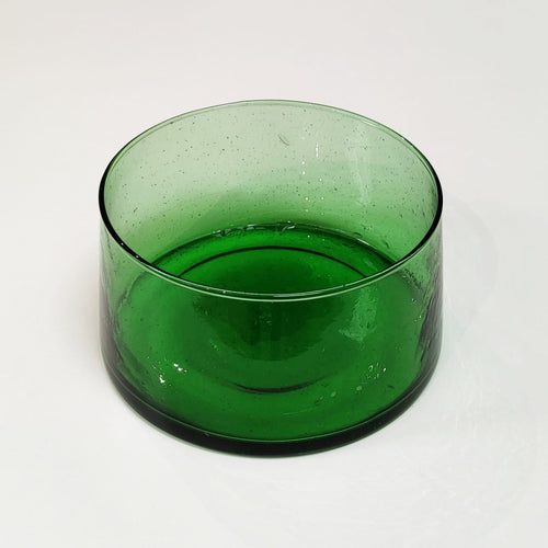 Blown Recycled Serving Bowl - Emerald Green